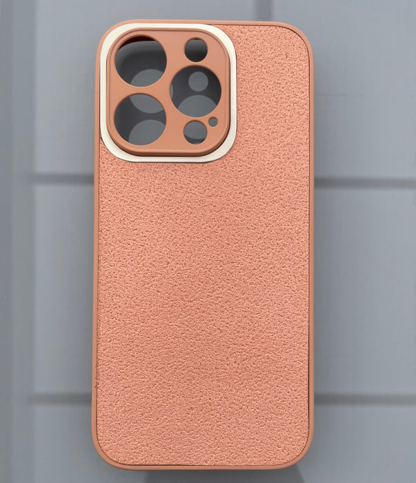 TPU + PU-Läderfodral för iPhone 14 Pro - Stilren Ljusbrun Design