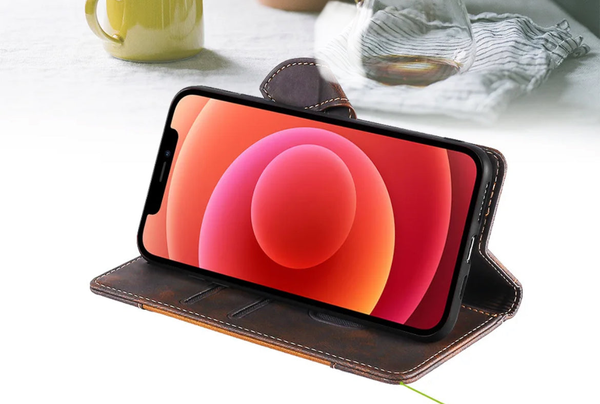 Plånboksfodral för iPhone 16 Pro med korthållare - Mörkbrun