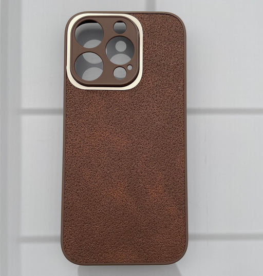 TPU + PU-Läderfodral för iPhone 14 Pro - Stilren Mörkbrun Design