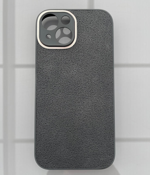 TPU + PU-Läderfodral för iPhone 15 - Stilren Svart Design