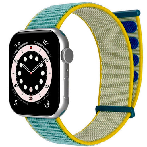 APPLE WATCH BRACELET NYLON BRACELET-TURQUOISE/YELLOW