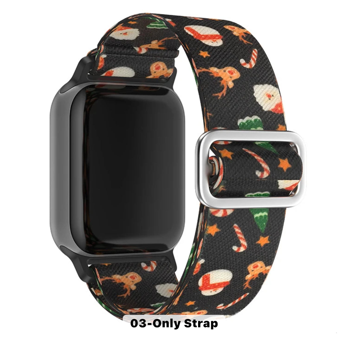 Apple Watch Nylonarmband Jularmbad-svart/ Snögubbe