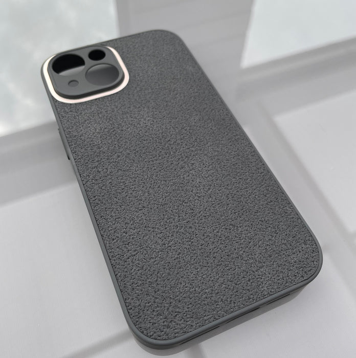 TPU + PU-Läderfodral för iPhone 14 - Stilren Svart Design