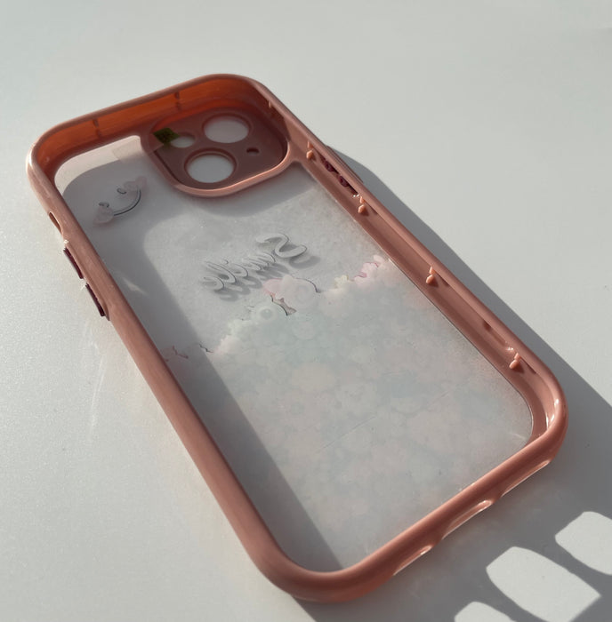 Hårt transparent skal till iPhone 15 - Rosa