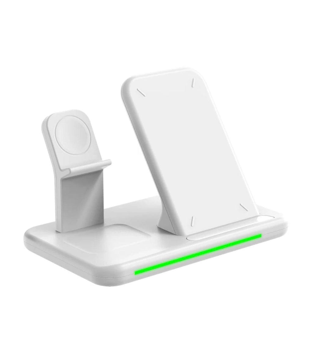 4-i-1 Trådlös Laddare 15W med lampa- Vit - EleganceOfSweden