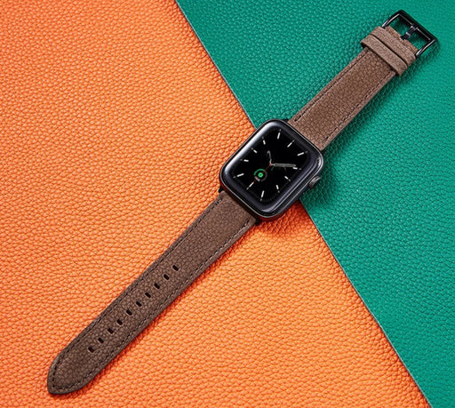 Vintage Elegant handgjort läderband för Apple Watch-Brun