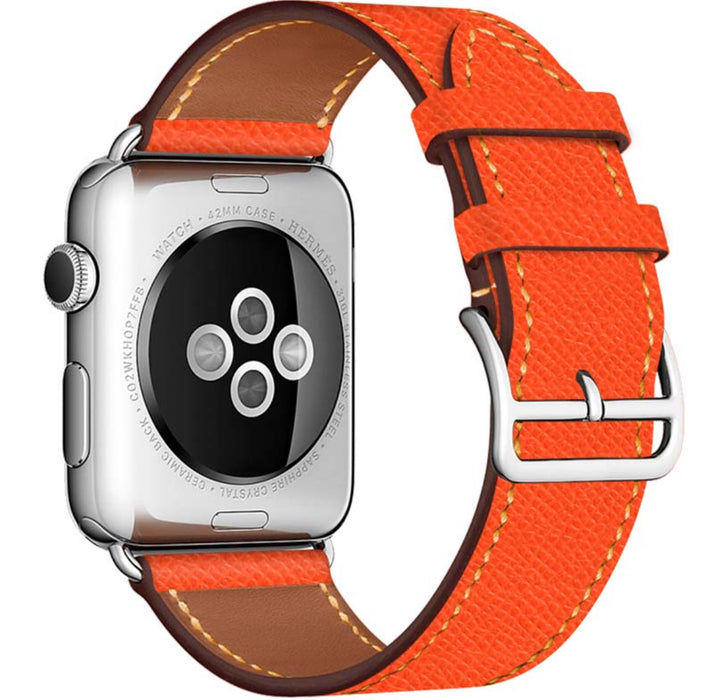 APPLE WATCH LEATHER BRACELET GENUINE Orange