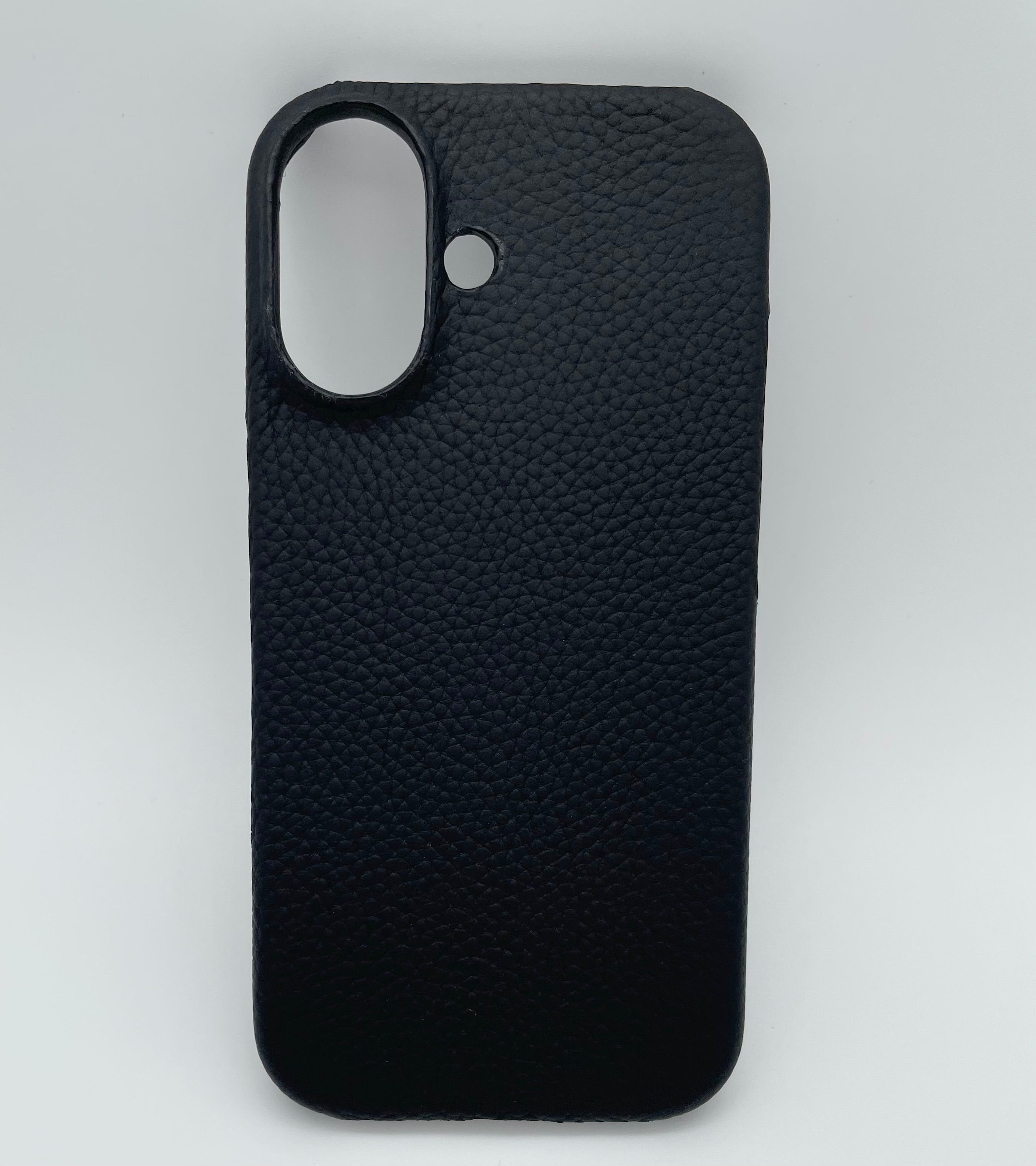 Läderskal till iPhone 16 - Svart