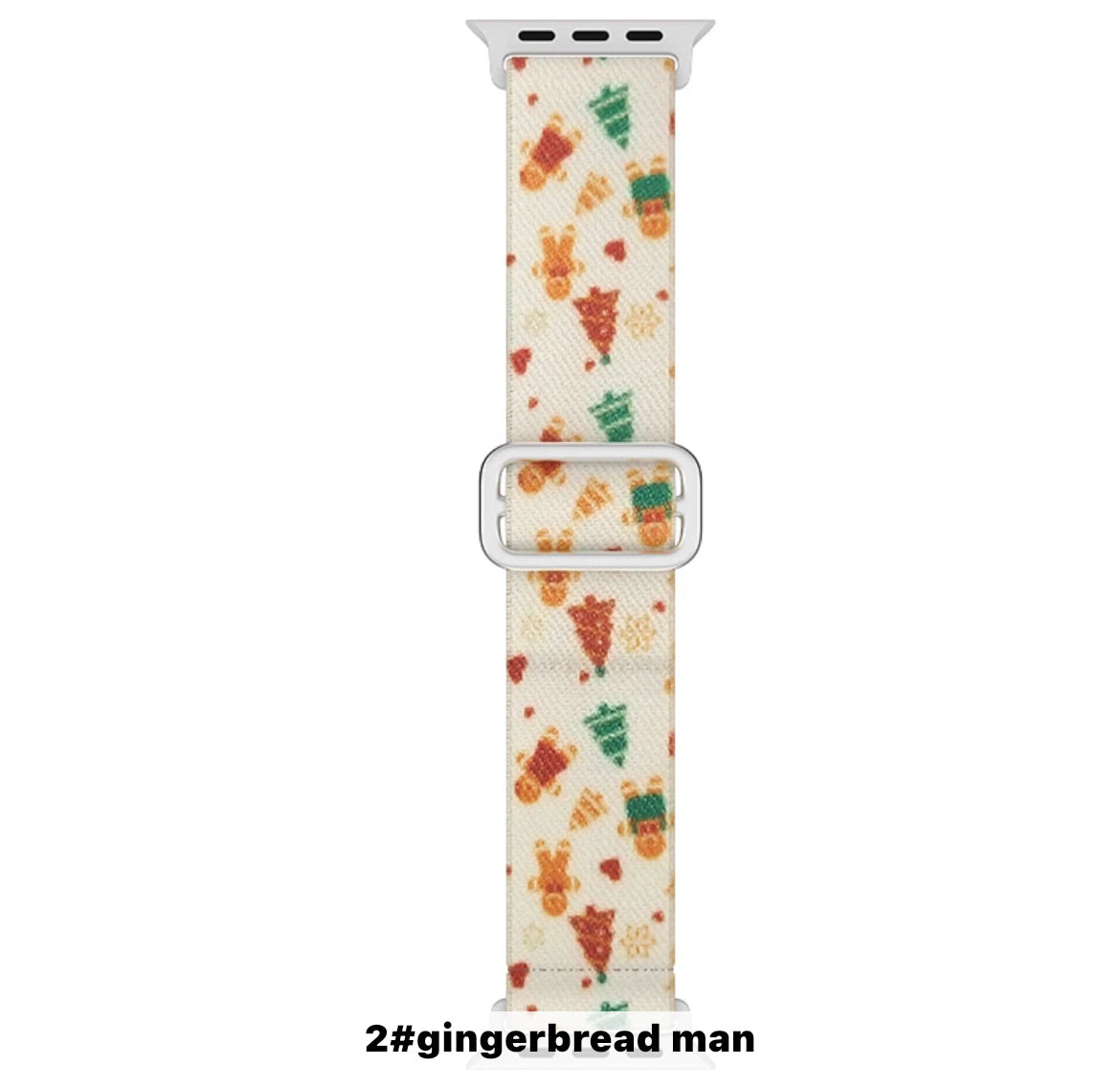 Apple Watch Nylonarmband Jularmbad-vit/ Pepparkakor