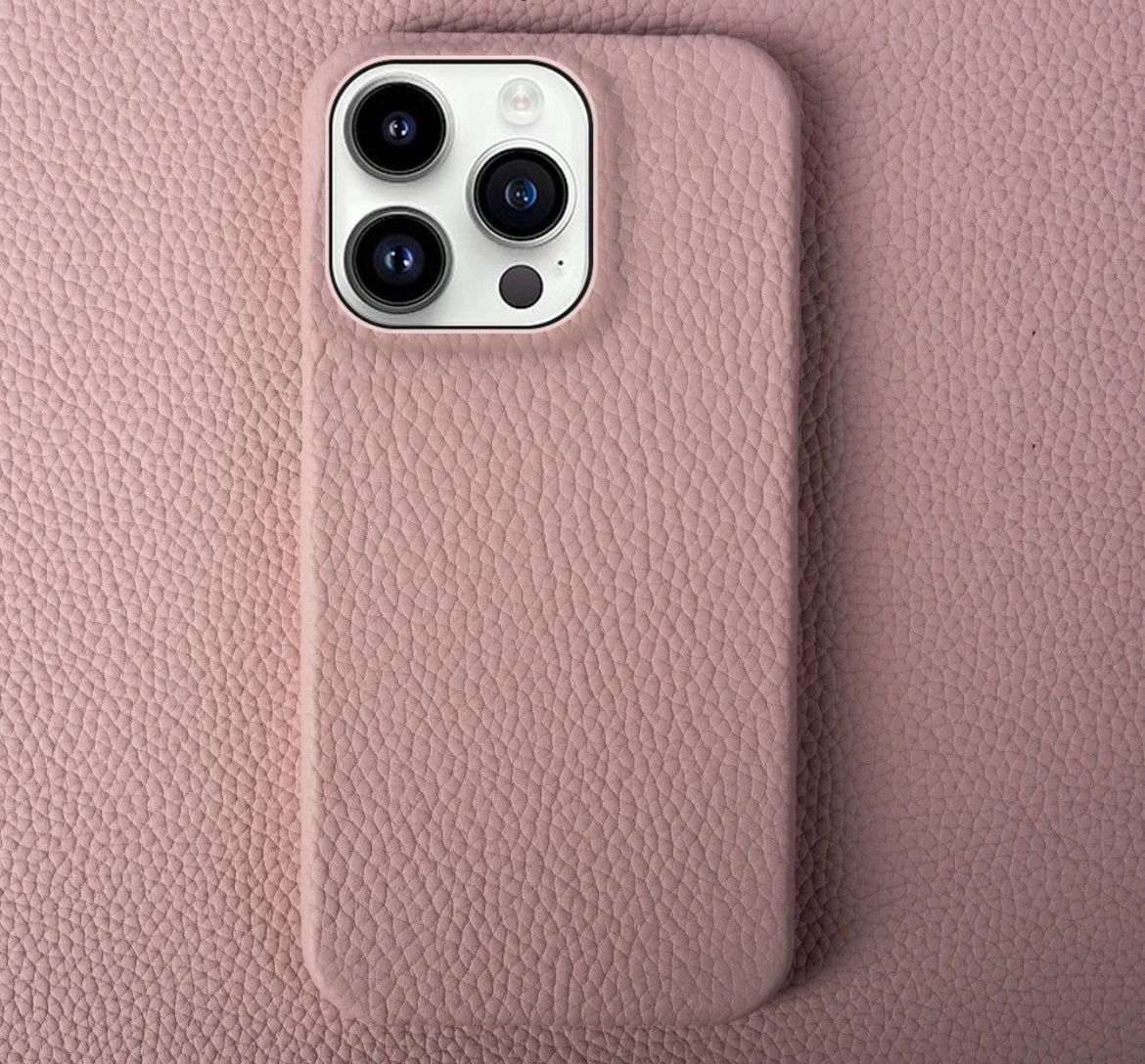 Läderskal till iPhone 15 Pro - Rosa