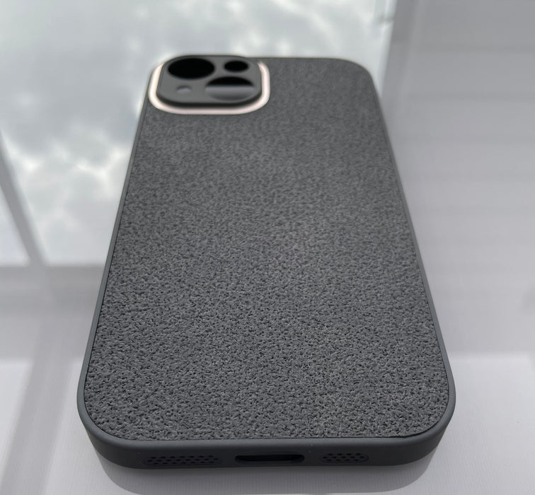 TPU + PU-Läderfodral för iPhone 14 - Stilren Svart Design