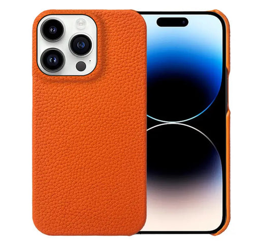 Läderskal till iPhone 14 Pro- Orange