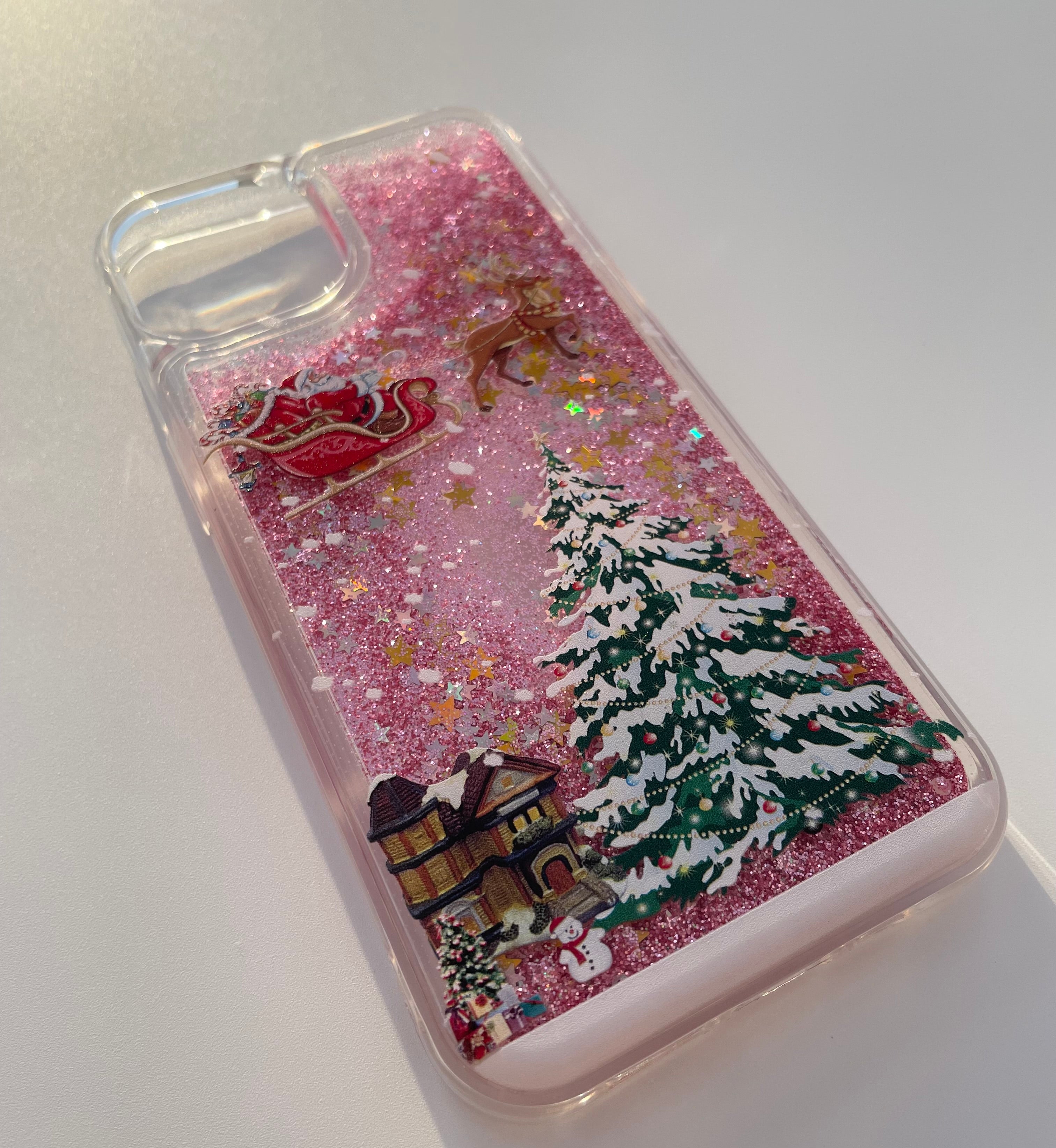 Glittrigt julskal, mobilskal för julen - iPhone 15