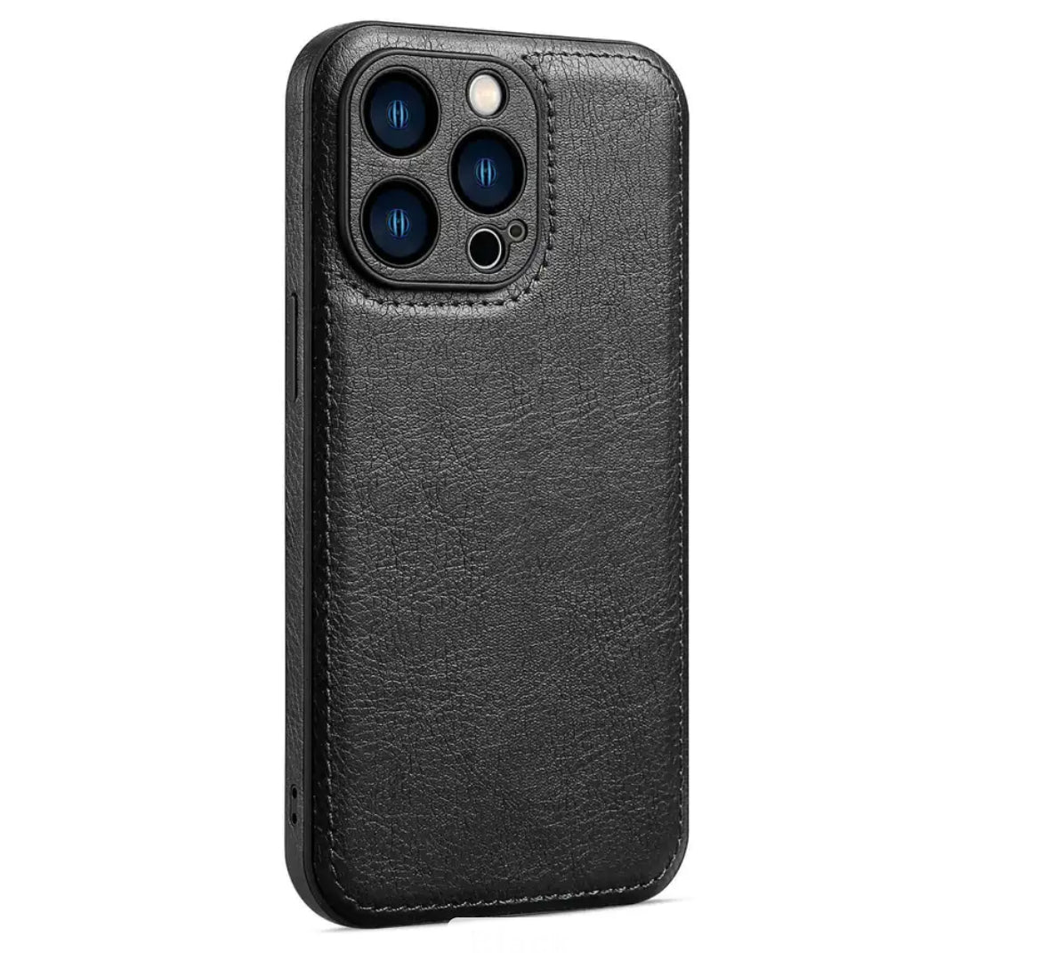 Läderfodral för iPhone 14 Pro - Stilren Svart Design för Elegans och Skydd