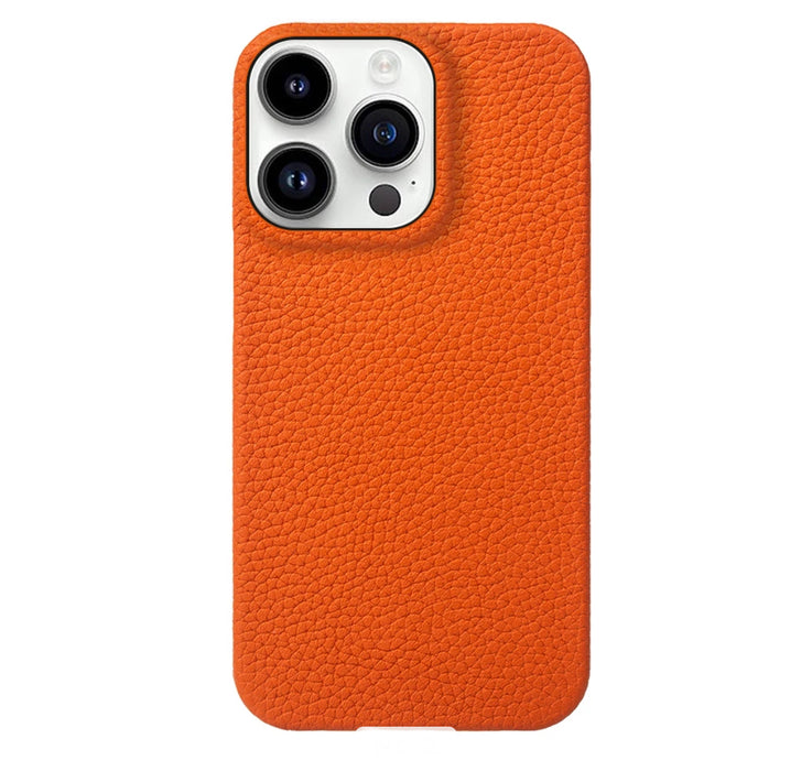 Läderskal till iPhone 15 Pro- Orange