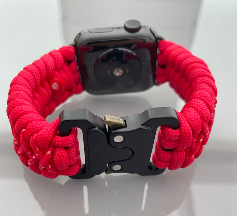 Handflätat Paracord Armband för Apple Watch - Elegant och Hållbart - Röd