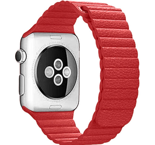 APPLE WATCH LEATHER LOOP BRACELET-RED