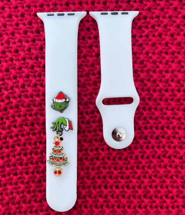 Juldekoration till Apple Watch Silikonband - The Grinch + Julgran