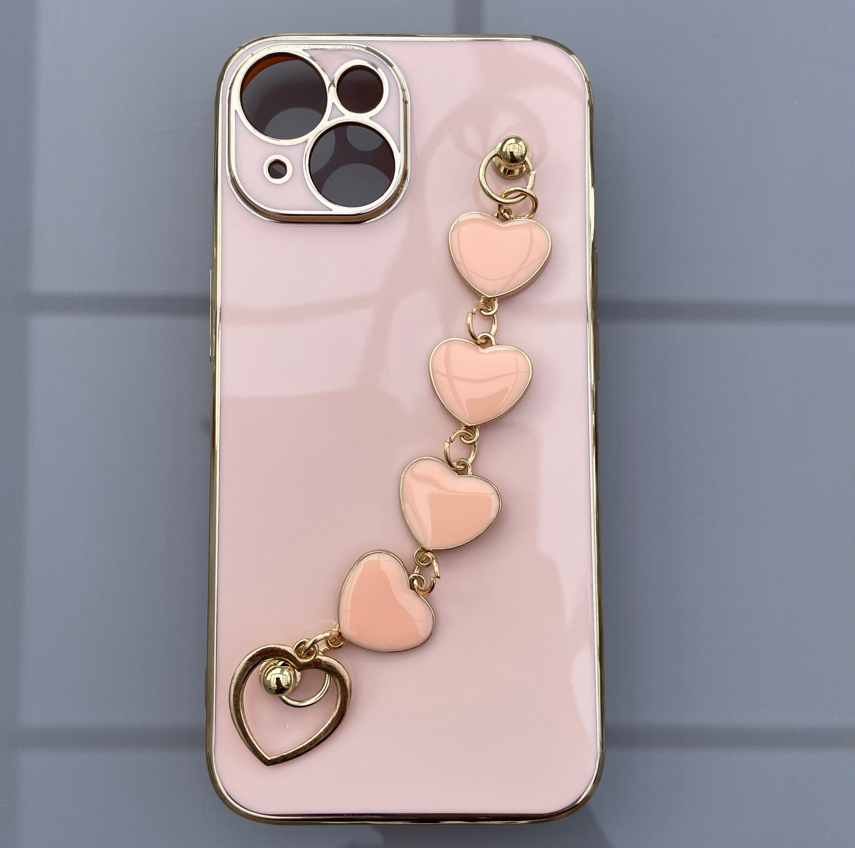 Exotiskt iPhone skal med band - iPhone 14 - Ljusrosa