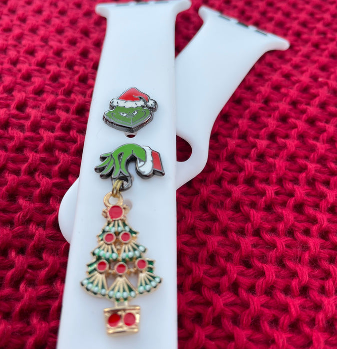 Juldekoration till Apple Watch Silikonband - The Grinch + Julgran