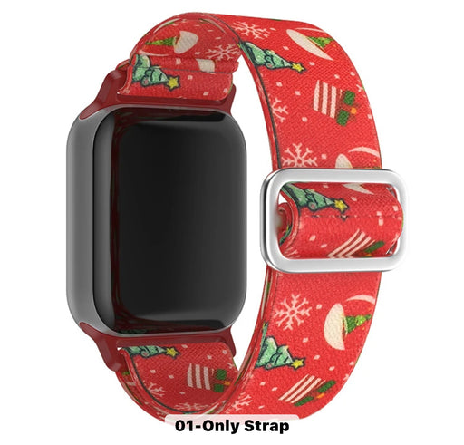 Apple Watch Nylonarmband Jularmbad-röd/ Snöboll