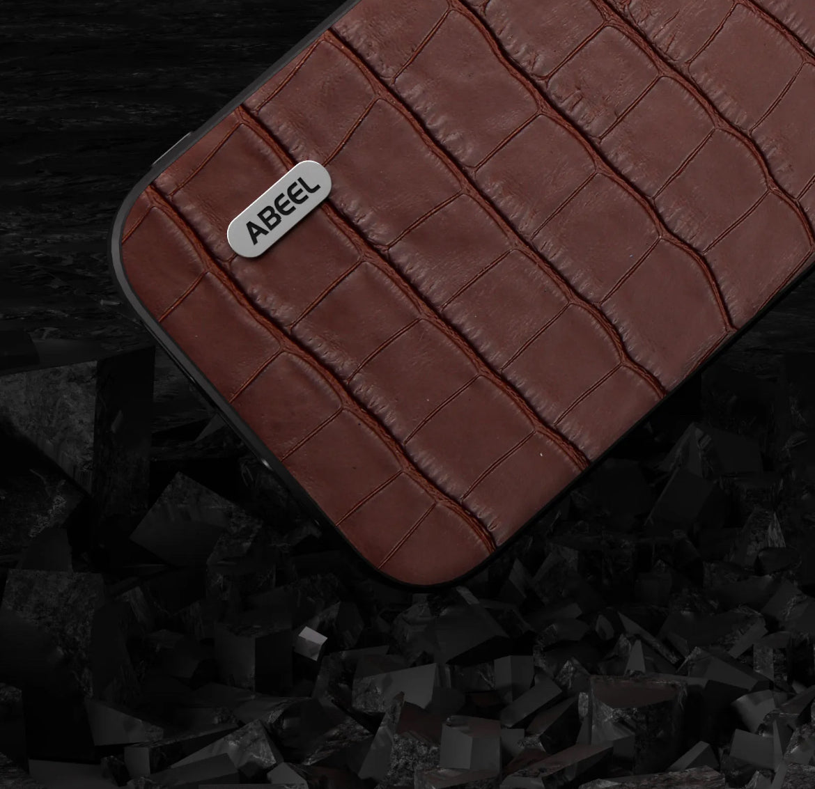 Läderskal Krokodil till iPhone 16 Pro Max - Brun