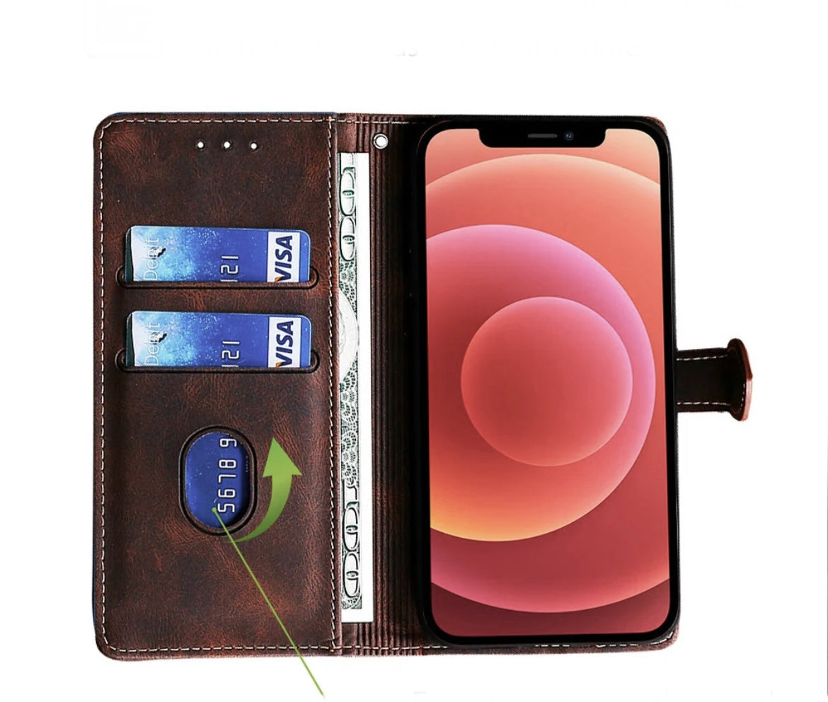 Plånboksfodral för iPhone 16 Pro med korthållare - Mörkbrun