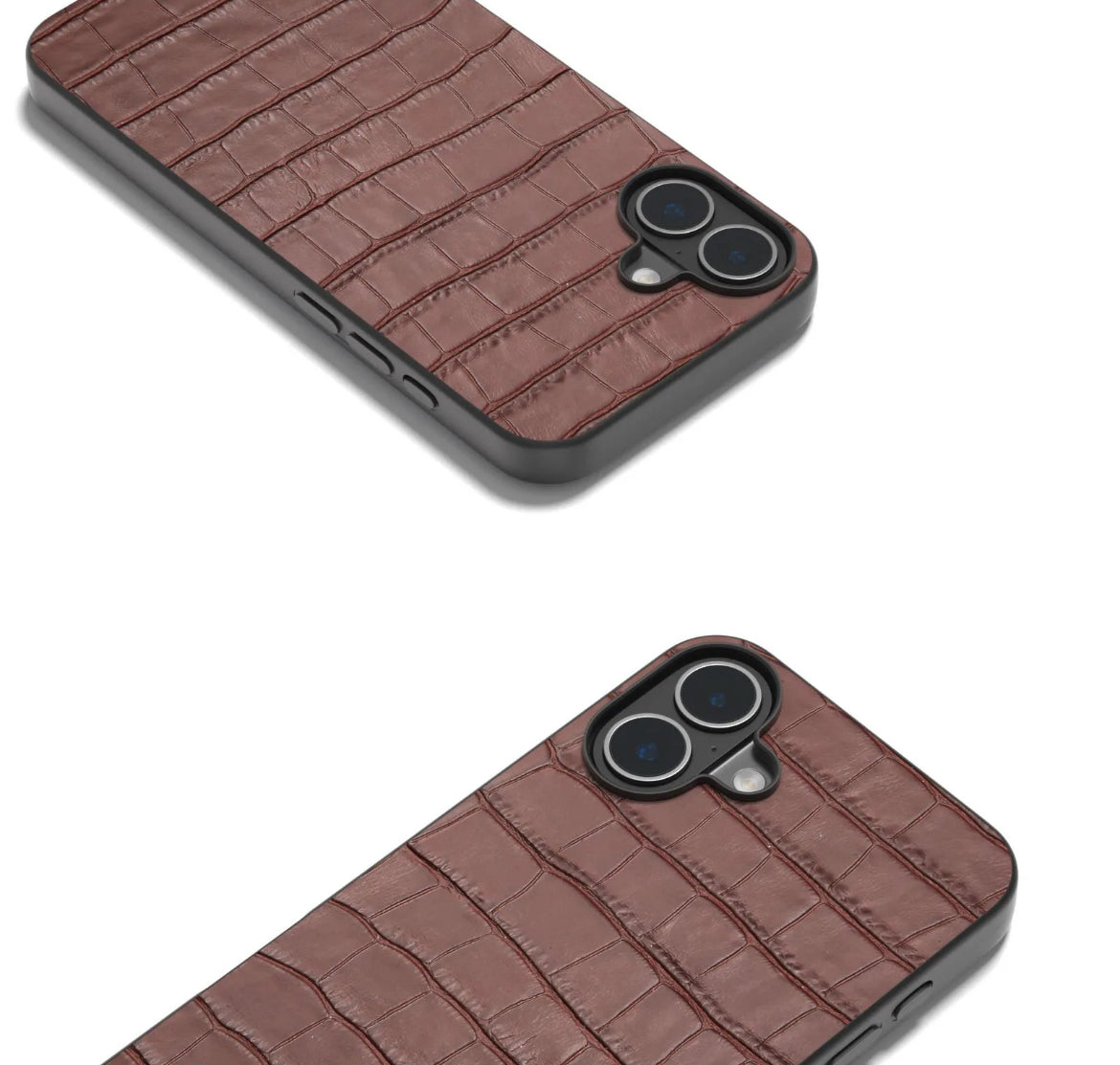 Läderskal Krokodil till iPhone 16 - Brun