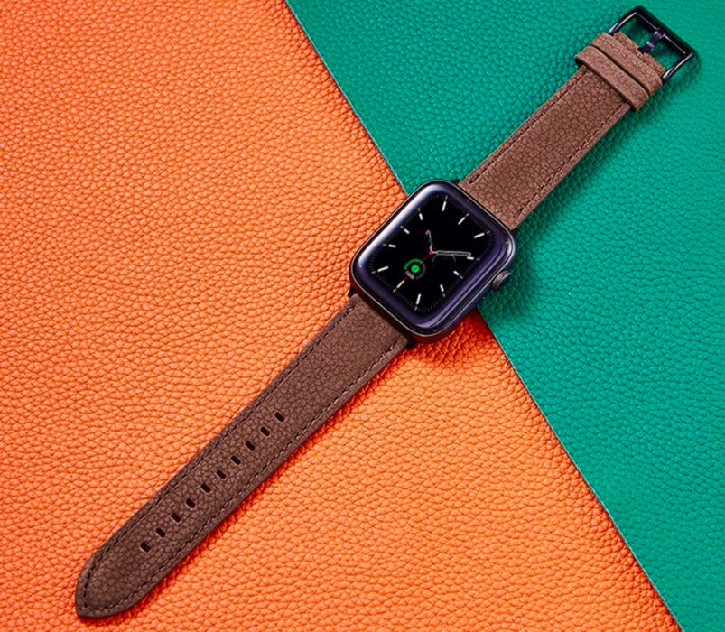 Vintage Elegant handgjort läderband för Apple Watch-Brun