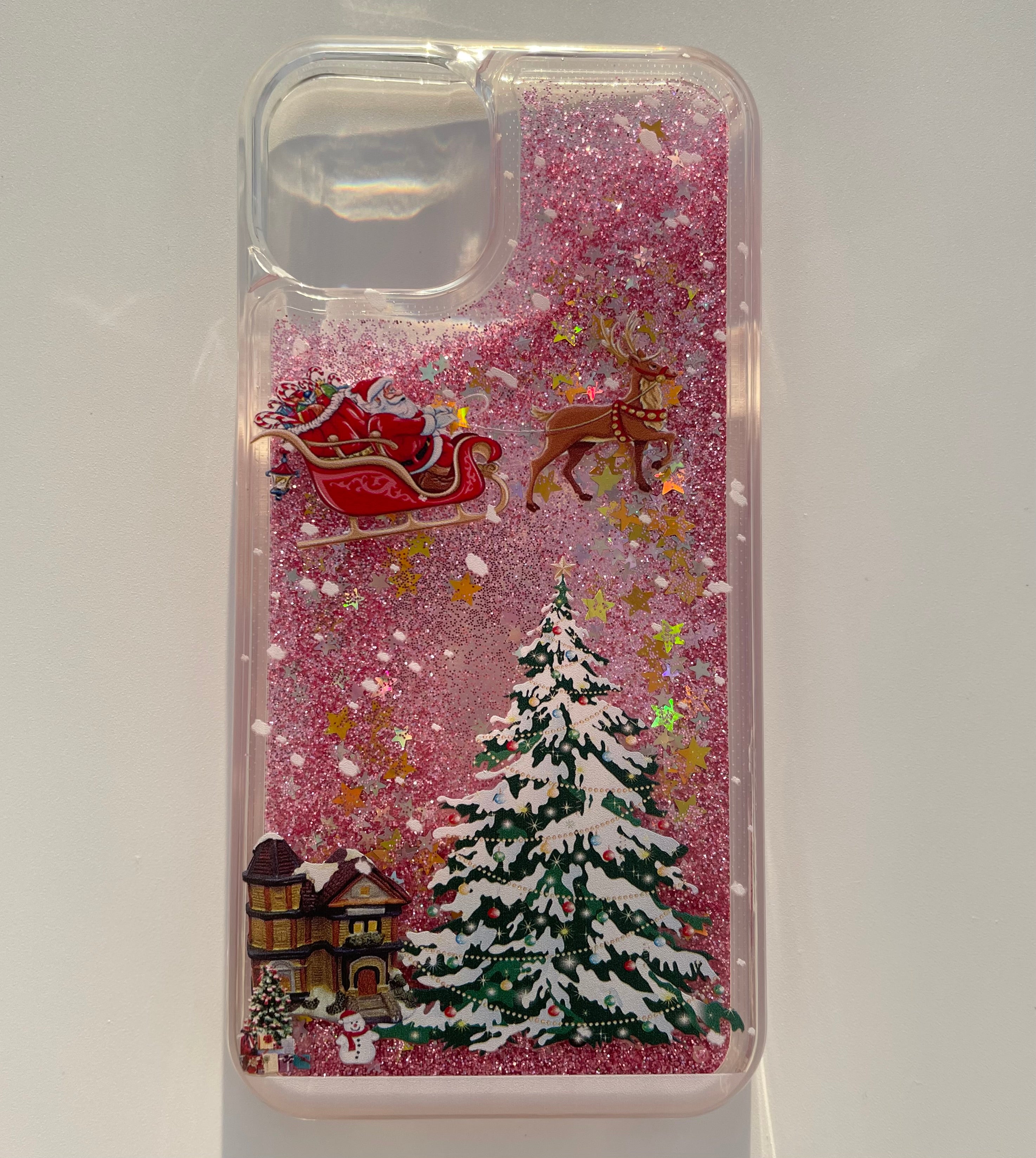 Glittrigt julskal, mobilskal för julen - iPhone 15