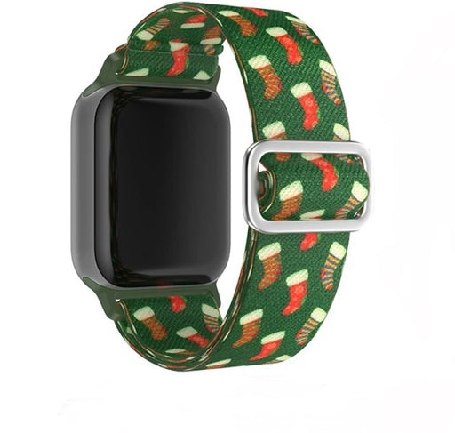 Apple Watch Nylonarmband Jularmbad-Grön/ Julstrumpor
