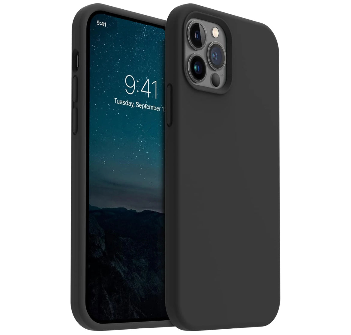 Svart Liquid Silikonskal med MagSafe för iPhone 13 Pro- Elegans och Kraft i Perfekt Harmoni