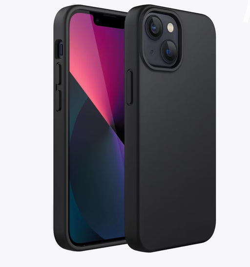 Svart Liquid Silikonskal för iPhone 13 - Elegans och Kraft i Perfekt Harmoni