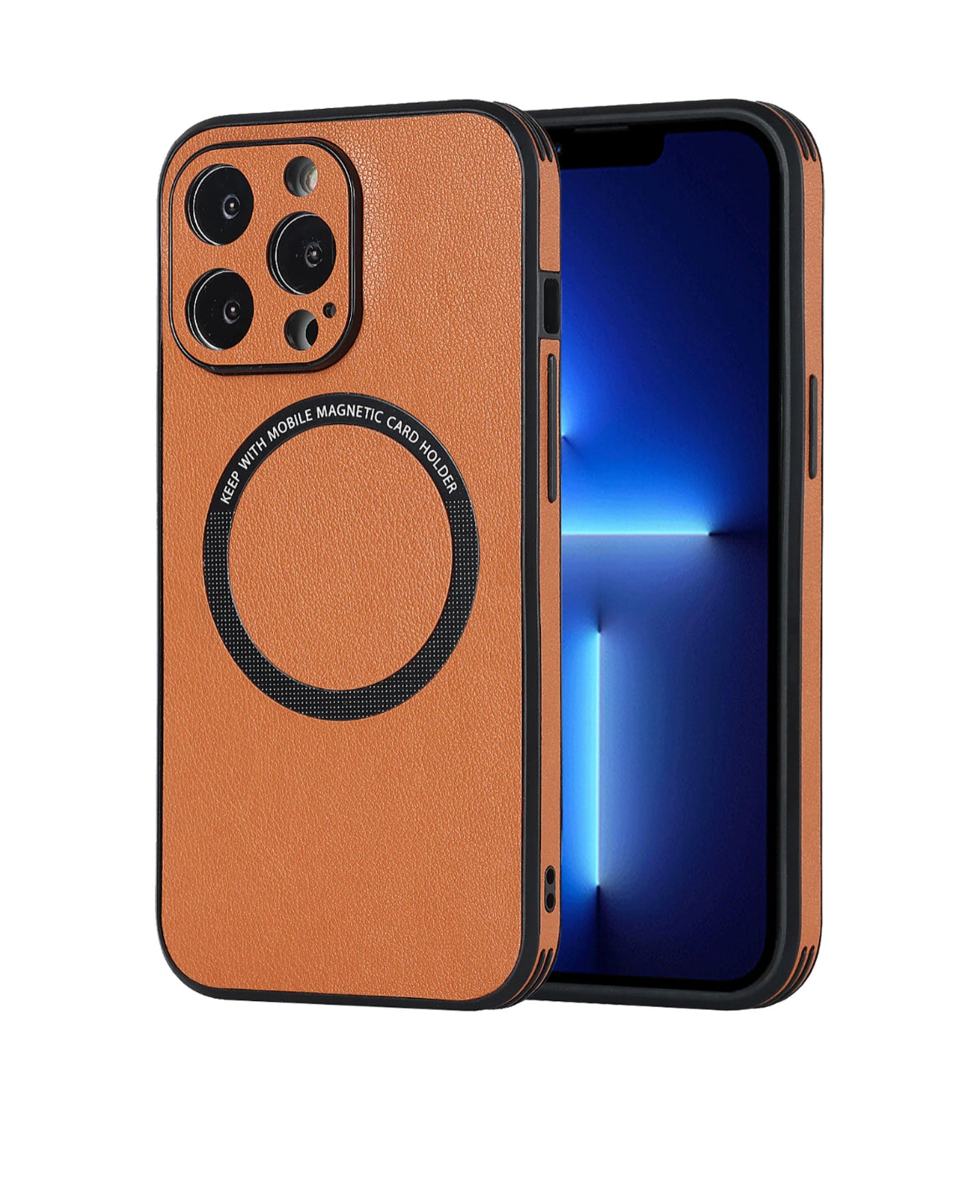 Läderfodral för iPhone 15 Plus - Stilren Brun Design för Elegans och Skydds