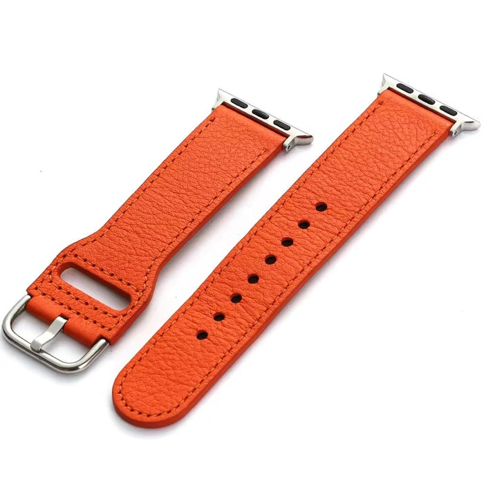 Läderarmband i Orange för Apple Watch - Tidlös och Elegant Design