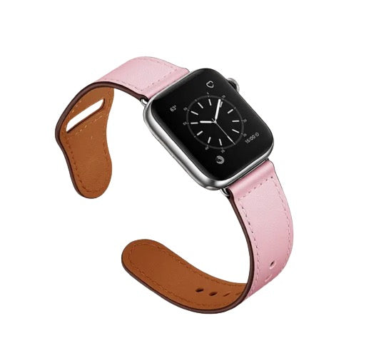 Äkta Läderarmband till Apple Watch – Rosa