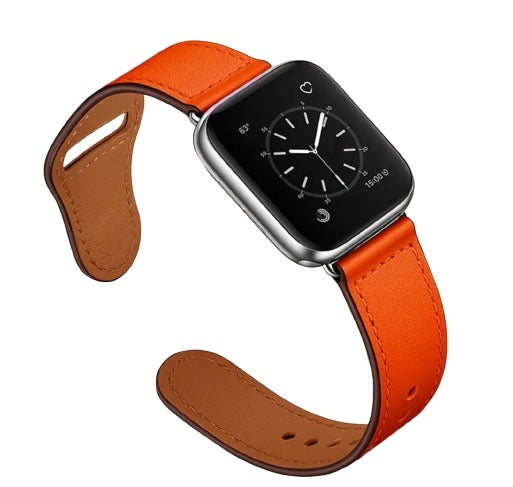 Genuine Leather Strap for Apple Watch - Orange