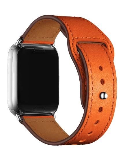 Äkta Läderarmband till Apple Watch – Orange