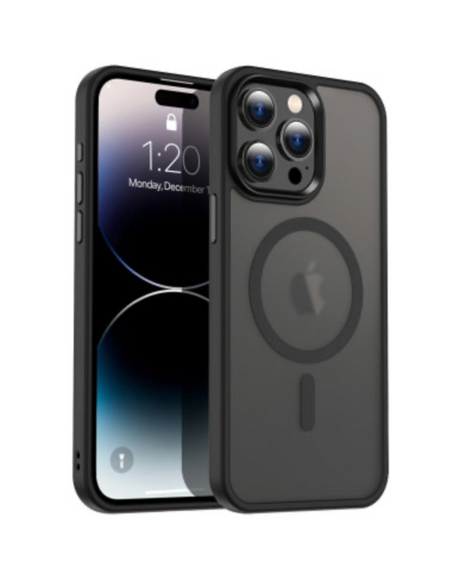 Magnetiskt Trådlöst Laddningsfodral för iPhone 14 - Supertunt Stöttåligt Skydd med Transparent Baksida i Svart