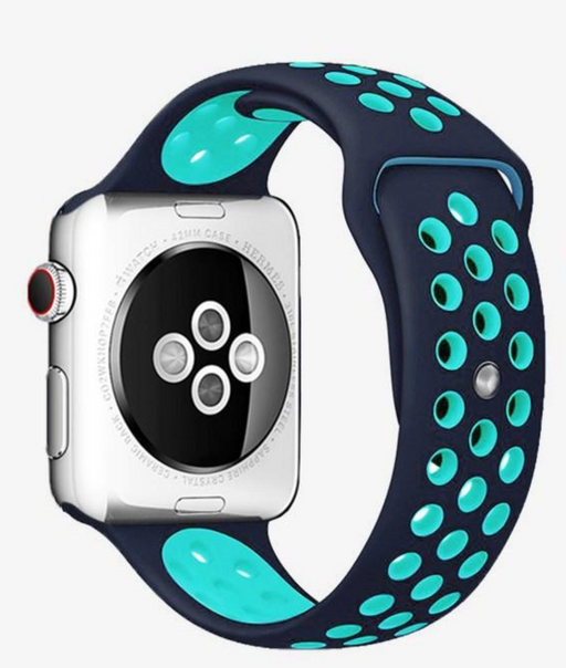 Hollow Silicone Bracelet Apple Watch NAVY BLUE/TURQUOISE