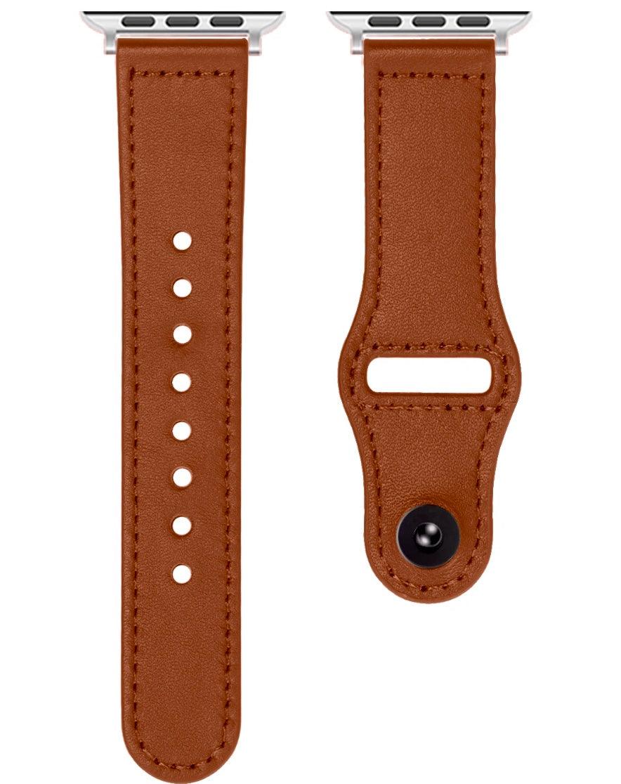 Äkta Läderarmband till Apple Watch – Brun - EleganceOfSweden