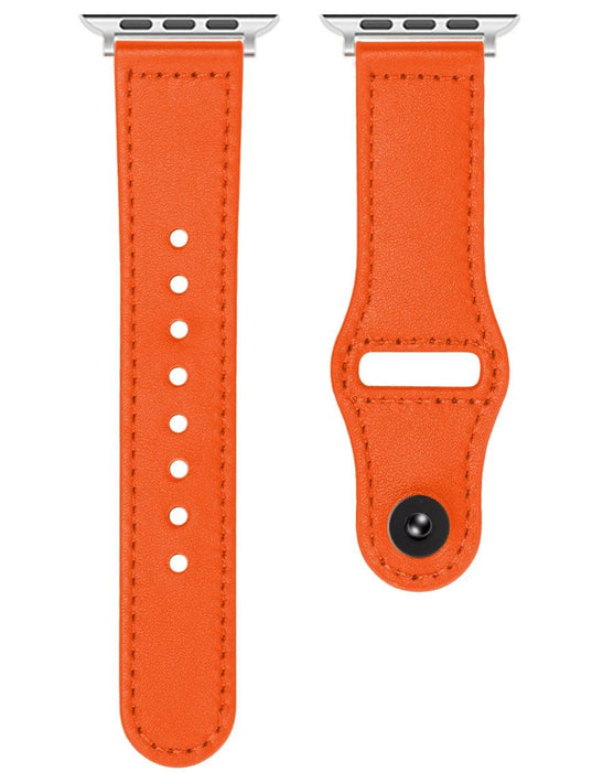 Äkta Läderarmband till Apple Watch – Orange - EleganceOfSweden