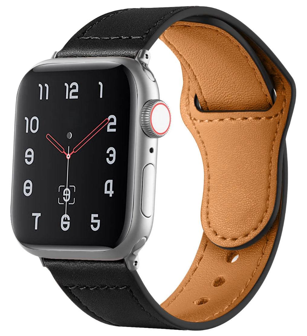 Äkta Läderarmband till Apple Watch – Svart - EleganceOfSweden