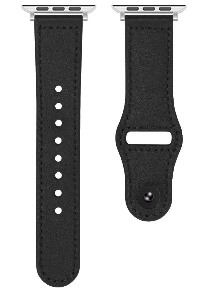 Äkta Läderarmband till Apple Watch – Svart - EleganceOfSweden