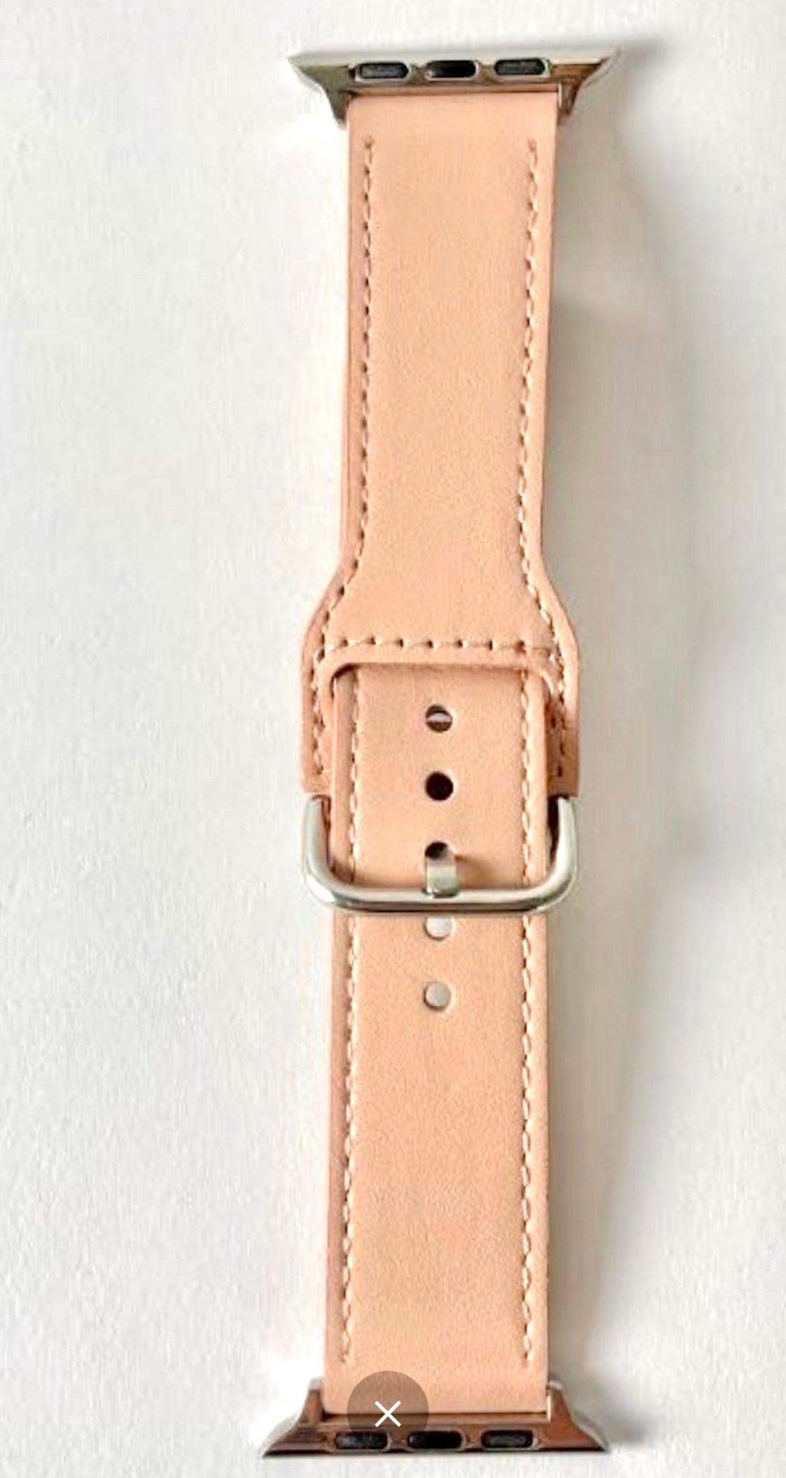 APPLE WATCH ARMBAND/ KLASSISK LÄDERARMBAND- ROSA - EleganceOfSweden