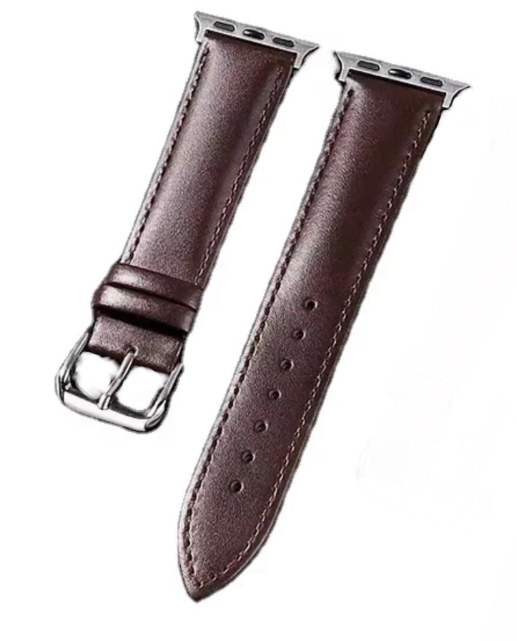 APPLE WATCH ARMBAND/ KLASSISK LÄDERARMBAND-VINRÖD - EleganceOfSweden