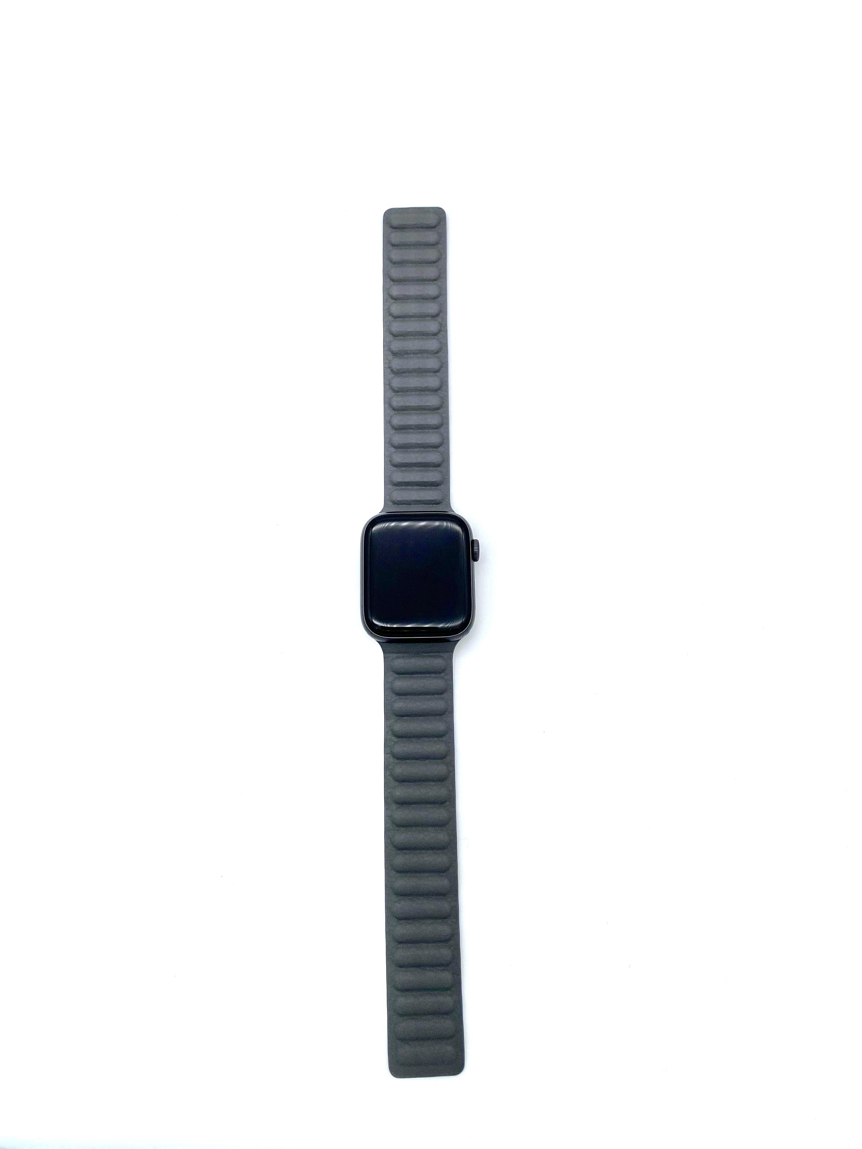 APPLE WATCH ARMBAND/ LÄDERBAND MED MAGNETLÅS-MÖRKGRÅ - EleganceOfSweden