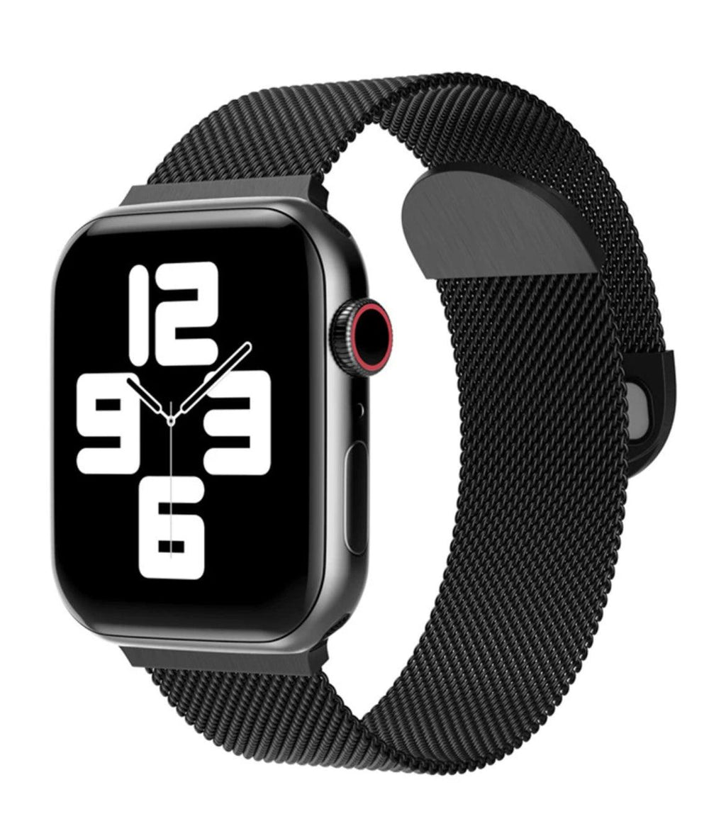 APPLE WATCH ARMBAND/ MILANESE LOOP ARMBAND-SVART - EleganceOfSweden
