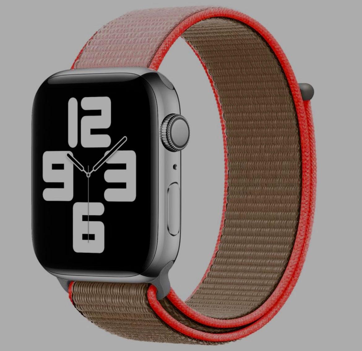 APPLE WATCH ARMBAND NYLON ARMBAND--BEIGE/ORANGE - EleganceOfSweden