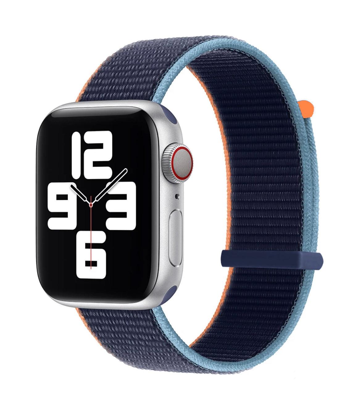 APPLE WATCH ARMBAND NYLON ARMBAND-BLÅ/ORANGE - EleganceOfSweden